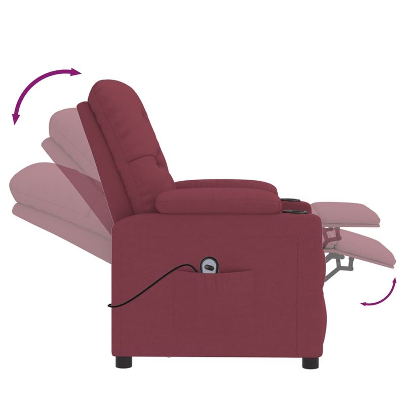 Casa si Gradina - Mobilier - Scaune si fotolii - Fotolii - Fotoliu rabatabil electric, rosu vin, material textil - Infinity.ro