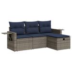 Casa si Gradina - Gradina si terasa - Mobilier exterior - Seturi mobila gradina - Set canapea de gradina cu perne, 4 piese, gri, poliratan - Infinity.ro