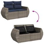 Casa si Gradina - Gradina si terasa - Mobilier exterior - Seturi mobila gradina - Set mobilier gradina cu perne 6 piese gri poliratan/lemn acacia - Infinity.ro