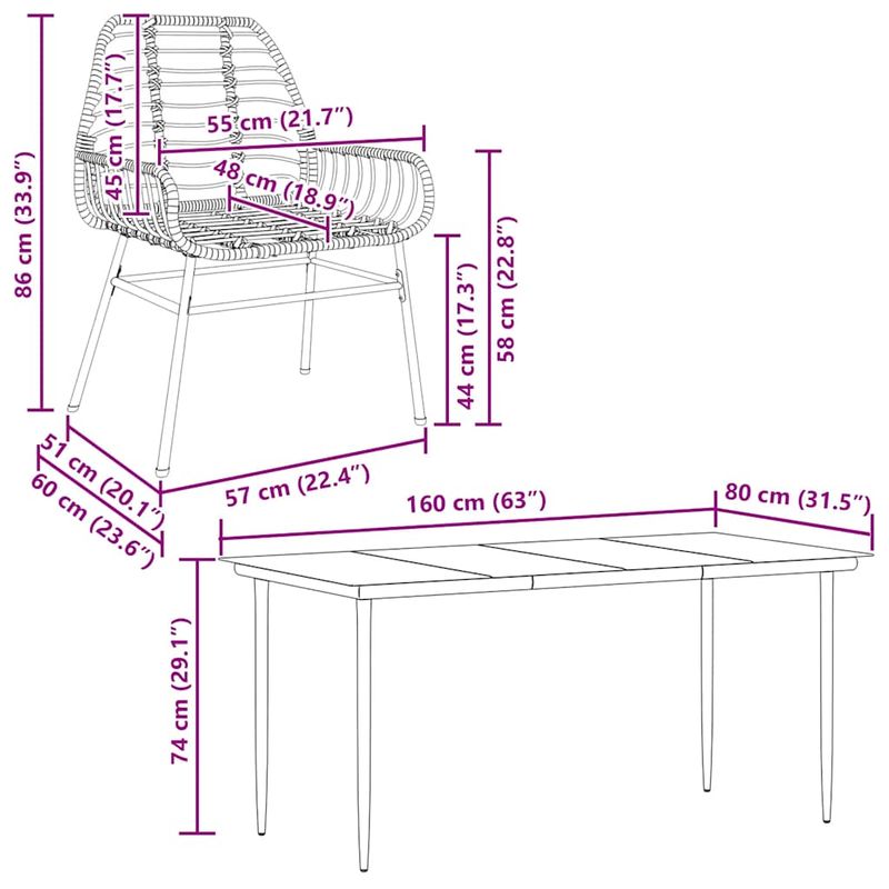 Casa si Gradina - Gradina si terasa - Mobilier exterior - Seturi mobila gradina - Set de sufragerie de gradina 7 piese sticla maro din poli ratan - Infinity.ro