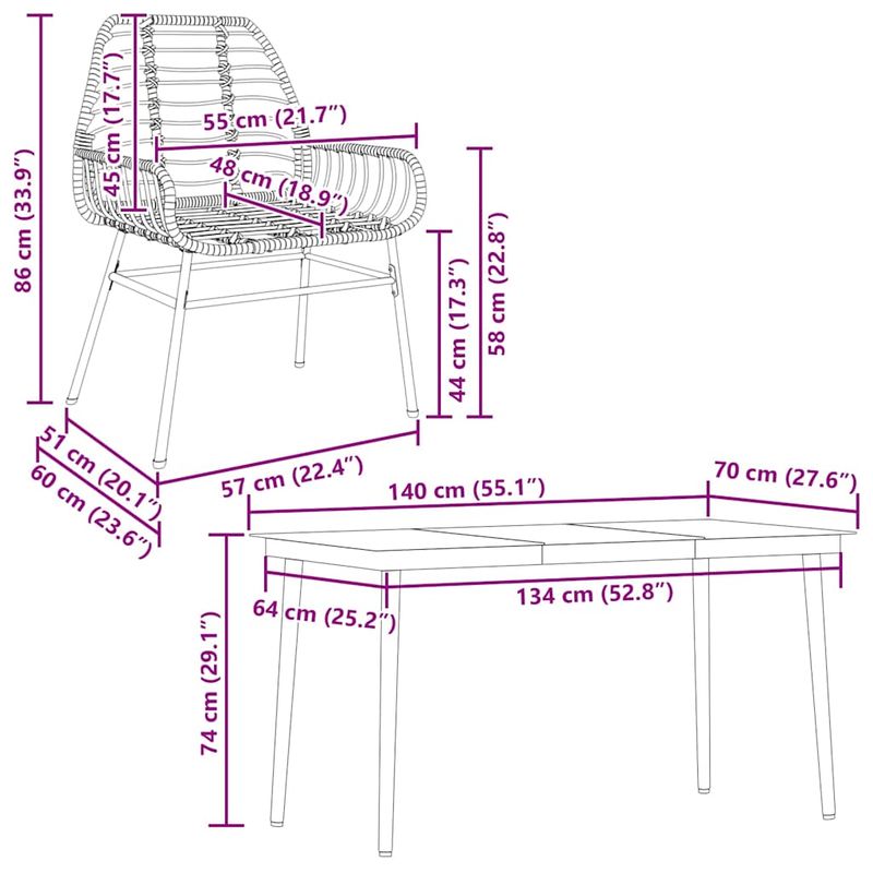 Casa si Gradina - Gradina si terasa - Mobilier exterior - Seturi mobila gradina - Set de sufragerie de gradina 5 piese sticla maro din poli ratan - Infinity.ro