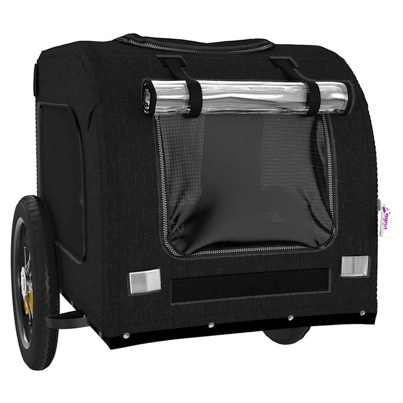 Petshop - Accesorii petshop - Culcusuri si custi - Genti si articole transport - Remorca bicicleta animale companie, negru, textil oxford/fier - Infinity.ro