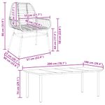Casa si Gradina - Gradina si terasa - Mobilier exterior - Seturi mobila gradina - Set de sufragerie de gradina 9 piese sticla neagra polirattan - Infinity.ro