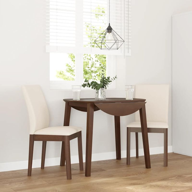 Casa si Gradina - Mobilier - Scaune si fotolii - Scaune - Scaune sufragerie cu perne 2 buc. cauciuc din lemn masiv maro - Infinity.ro