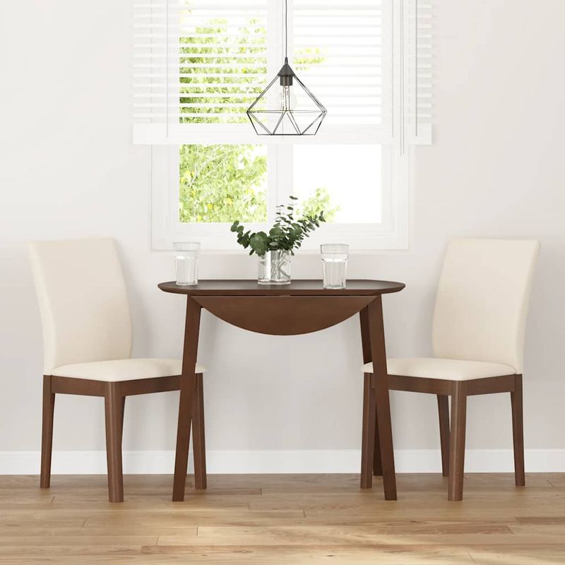Casa si Gradina - Mobilier - Scaune si fotolii - Scaune - Scaune sufragerie cu perne 2 buc. cauciuc din lemn masiv maro - Infinity.ro