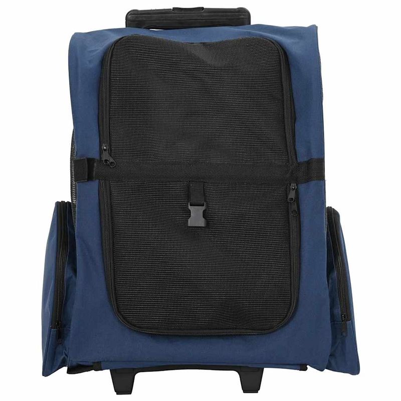 Petshop - Accesorii petshop - Culcusuri si custi - Genti si articole transport - Carucior pentru animale de companie 3 in 1, design albastru, 48x32x57 cm, material Oxford - Infinity.ro