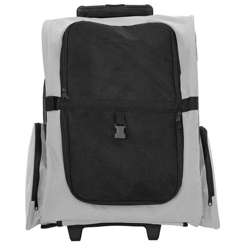 Petshop - Accesorii petshop - Culcusuri si custi - Genti si articole transport - Carucior pentru animale de companie 3 in 1, gri, 48x32x57 cm, material Oxford - Infinity.ro