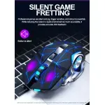 PC, gaming si accesorii - Periferice PC - Mouse - Mouse Wireless Gaming ABYZ Q13 Butoane Silentioase 6 butoane programabile RGB 2.4GHz DPI 1600 Mouse Fara fir Star Black - Infinity.ro