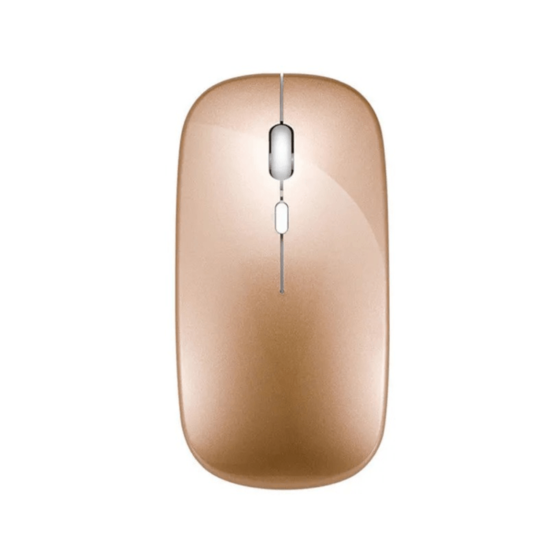 PC, gaming si accesorii - Periferice PC - Mouse - Mouse Wireless cu Incarcare USB RGB Mouse ergonomic silentios pentru laptop Bluetooth 5 si 2.4GHZ DPI Reglabil Auriu - Infinity.ro