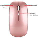 PC, gaming si accesorii - Periferice PC - Mouse - Mouse Wireless cu Incarcare USB RGB Mouse ergonomic silentios pentru laptop Bluetooth 5 si 2.4GHZ DPI Reglabil Roz ABYZ - Infinity.ro