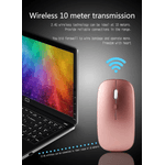PC, gaming si accesorii - Periferice PC - Mouse - Mouse Wireless cu Incarcare USB RGB Mouse ergonomic silentios pentru laptop Bluetooth 5 si 2.4GHZ DPI Reglabil Roz ABYZ - Infinity.ro