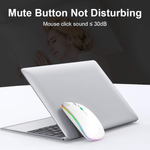 PC, gaming si accesorii - Periferice PC - Mouse - Mouse Wireless cu Incarcare USB RGB Mouse ergonomic silentios pentru laptop Bluetooth 5 si 2.4GHZ DPI Reglabil Alb ABYZ - Infinity.ro