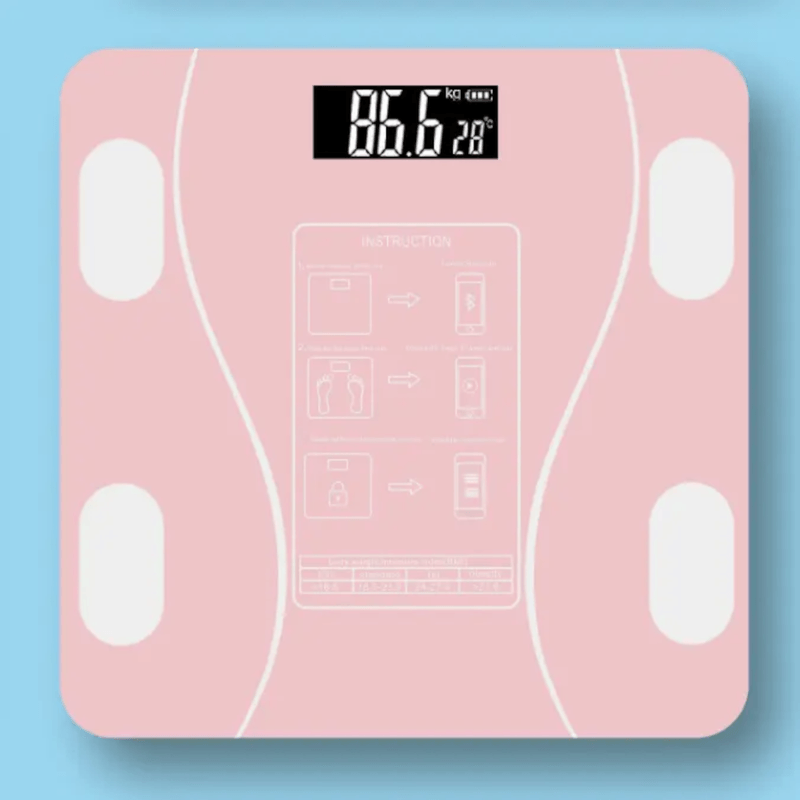 Ingrijire personala si Cosmetice - Sanatate si wellness - Aparate medicale - Cantare corporale - Cantar SMART electronic cu monitorizare personalizata, Wireless BMI BlueTooth Digital Body Health Culoare Roz ABYZ™ - Infinity.ro