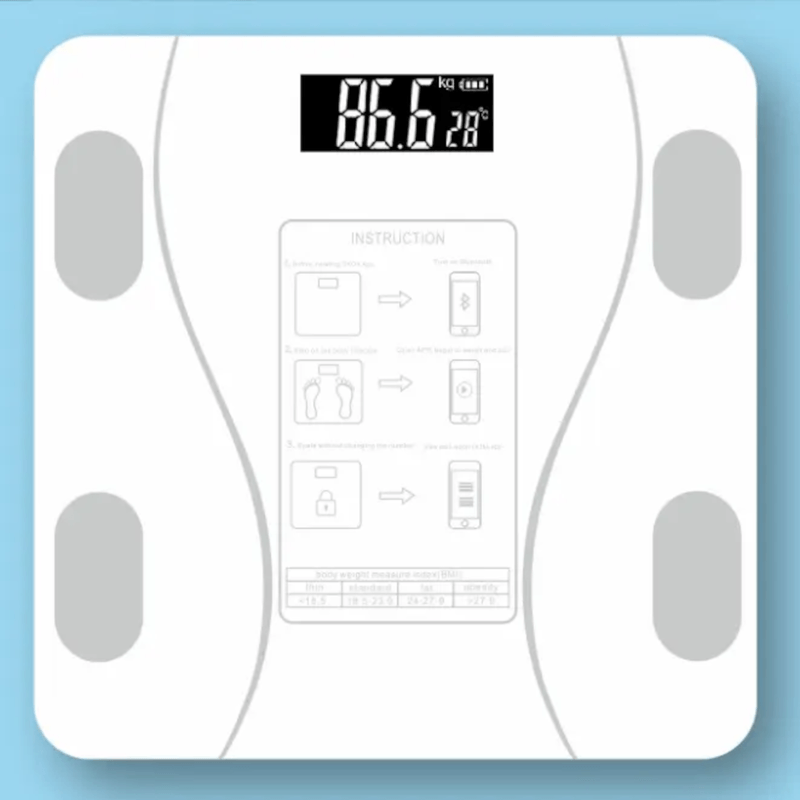 Ingrijire personala si Cosmetice - Sanatate si wellness - Aparate medicale - Cantare corporale - Cantar SMART electronic cu monitorizare personalizata, Wireless BMI BlueTooth Digital Body Health Culoare Alb ABYZ™ - Infinity.ro