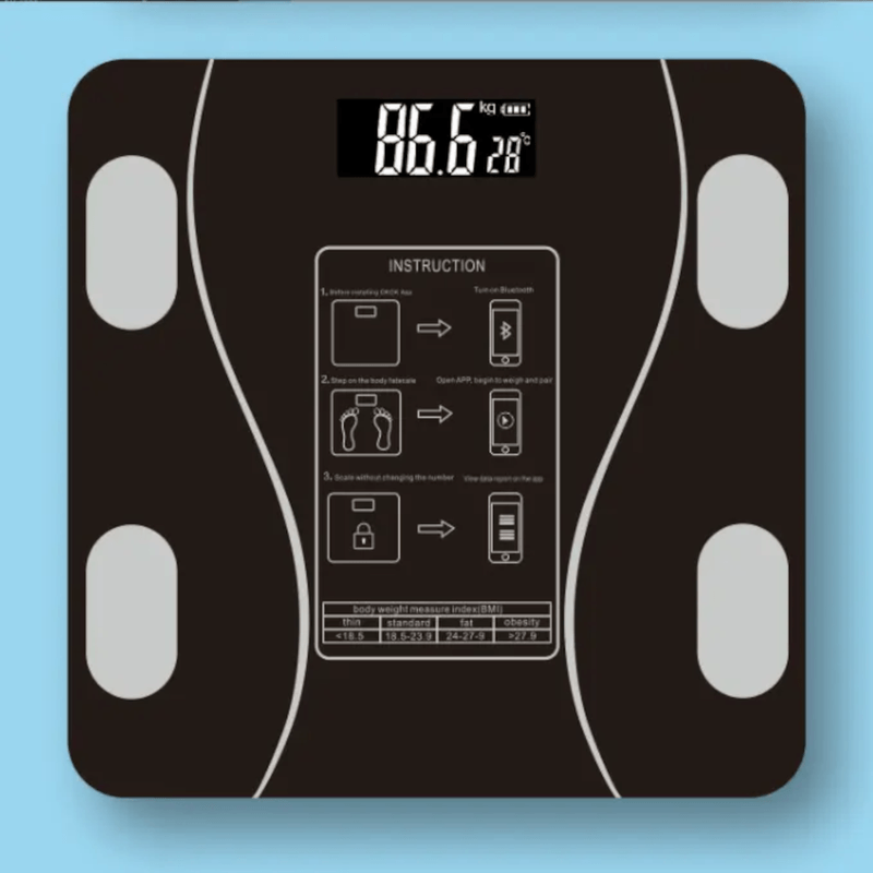 Ingrijire personala si Cosmetice - Sanatate si wellness - Aparate medicale - Cantare corporale - Cantar SMART electronic cu monitorizare personalizata, Wireless BMI BlueTooth Digital Body Health Culoare Negru ABYZ™ - Infinity.ro