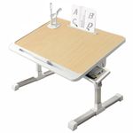 Laptop, Telefoane si Tablete - Laptopuri si accesorii - Accesorii Laptop - Standuri/Coolere notebook - Stand laptop tip masuta, reglabil, pliabil, 60x40cm, suport carte/tableta, sertar depozitare, Lemn - Infinity.ro