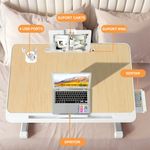 Laptop, Telefoane si Tablete - Laptopuri si accesorii - Accesorii Laptop - Standuri/Coolere notebook - Stand laptop tip masuta, reglabil, pliabil, 60x40cm, suport carte/tableta, sertar depozitare, Lemn - Infinity.ro