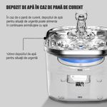 Petshop - Accesorii petshop - Castroane si adapatori - Dispenser apa automat Linomag® 2L, inox, filtrare si purificare, debit reglabil, pisici si caini, Transparent - Infinity.ro
