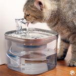 Petshop - Accesorii petshop - Castroane si adapatori - Dispenser apa automat Linomag® 2L, inox, filtrare si purificare, debit reglabil, pisici si caini, Transparent - Infinity.ro