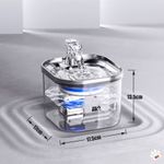 Petshop - Accesorii petshop - Castroane si adapatori - Dispenser apa automat Linomag® 2L, inox, filtrare si purificare, debit reglabil, pisici si caini, Transparent - Infinity.ro