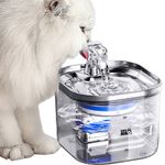 Petshop - Accesorii petshop - Castroane si adapatori - Dispenser apa automat Linomag® 2L, inox, filtrare si purificare, debit reglabil, pisici si caini, Transparent - Infinity.ro