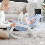 Jucarii, Copii si Bebe - Carucioare si articole de transport - Premergatoare - Balansoar 5 in 1 Linomag®, Scaun masa, Carucior, Masuta, Spatar rabatabil, Jucarii, 0-36 luni, Albastru - Infinity.ro