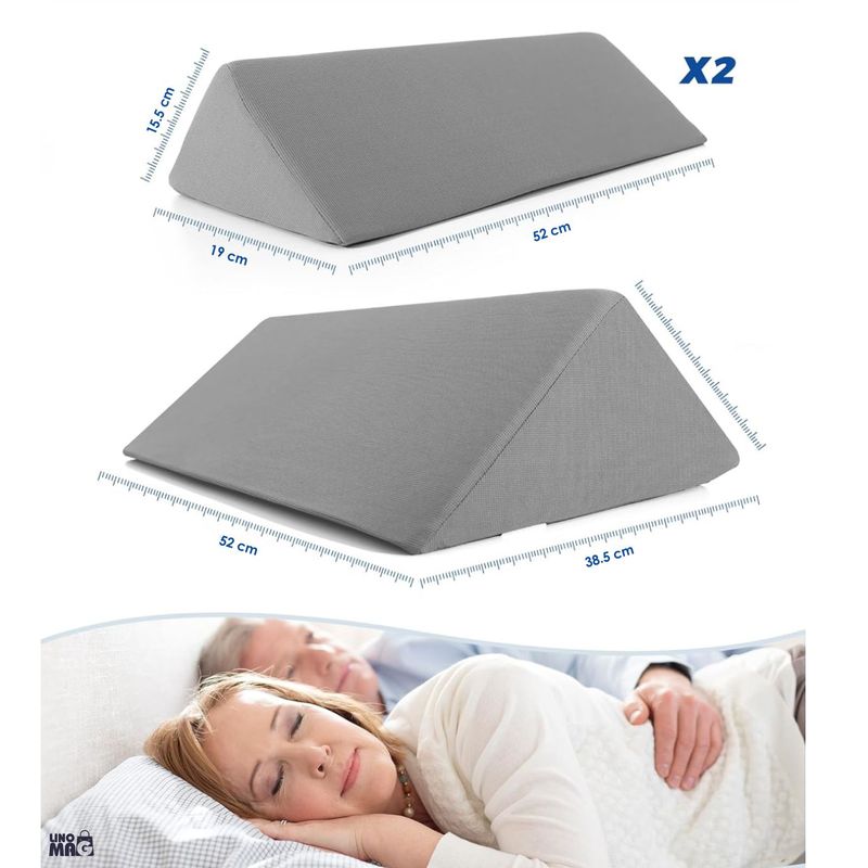 Casa si Gradina - Textile si covoare - Perne si pilote - Perne - Set 3 Perne Ortopedice Triunghiulare, Linomag®, Multifunctionale, Pentru Alinarea Durerilor de Spate,Post-Operatoriu Gri - Infinity.ro