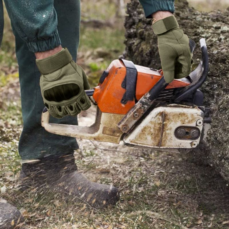 Sport si Outdoor - Echipament Sportiv - Accesorii echipament sportiv - Manusi sport - Manusi Tactice Combat, Touchscreen, Microfibra/Piele Eco, marime L, Verde Militar - Infinity.ro