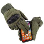 Sport si Outdoor - Echipament Sportiv - Accesorii echipament sportiv - Manusi sport - Manusi Tactice Combat, Touchscreen, Microfibra/Piele Eco, marime L, Verde Militar - Infinity.ro