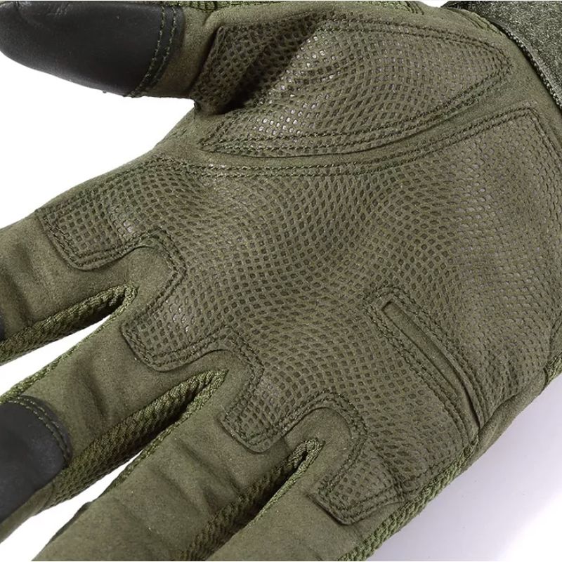 Sport si Outdoor - Echipament Sportiv - Accesorii echipament sportiv - Manusi sport - Manusi Tactice Combat, Touchscreen, Microfibra/Piele Eco, marime L, Verde Militar - Infinity.ro