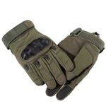Sport si Outdoor - Echipament Sportiv - Accesorii echipament sportiv - Manusi sport - Manusi Tactice Combat, Touchscreen, Microfibra/Piele Eco, marime L, Verde Militar - Infinity.ro