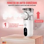 Jucarii, Copii si Bebe - Igiena si ingrijire - Accesorii ingrijire copii - Aparate aerosoli copii - Aparat Aerosoli Profesional Linomag®, Masca Copii si Adulti, Tehnologie Mesh, Autocuratare, Silentios, Alb/Negru - Infinity.ro