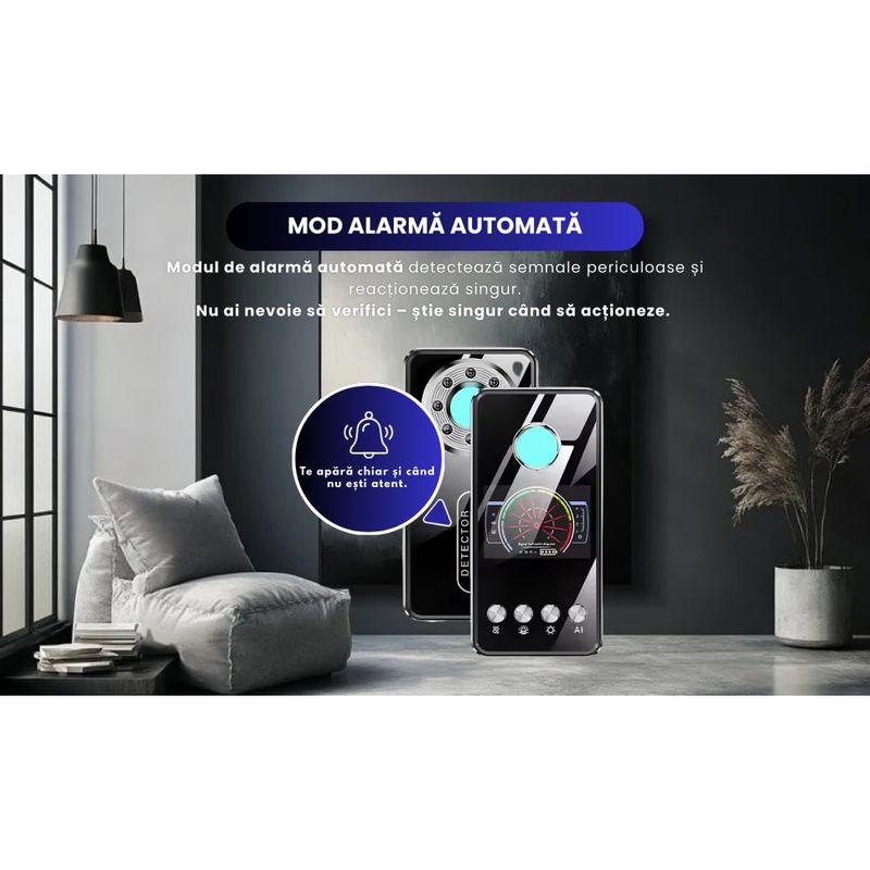 Laptop, Telefoane si Tablete - Wearables si gadgeturi - Gadgeturi - Dispozitive spionaj - Detector Anti-Spionaj T2 CLC SmartGear, AI, detectie camere, microfoane, reportofoane, GPS, trackere, protectie avansata - Infinity.ro