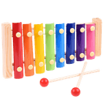 Jucarii, Copii si Bebe - Jucarii si jocuri - Jucarii de rol - Instrumente muzicale de jucarie - Instrument muzical de jucarie pentru copii, Xilofon cu 8 tonuri, din lemn si metal, + 3 ani, EduJucarii - Infinity.ro