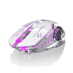 PC, gaming si accesorii - Periferice PC - Mouse - Mouse Wireless ABYZ™ Q13 Butoane Silentioase Multi-Device 6 butoane programabile Gaming RGB 2.4GHz DPI 1600 Fara fir Alb - Infinity.ro