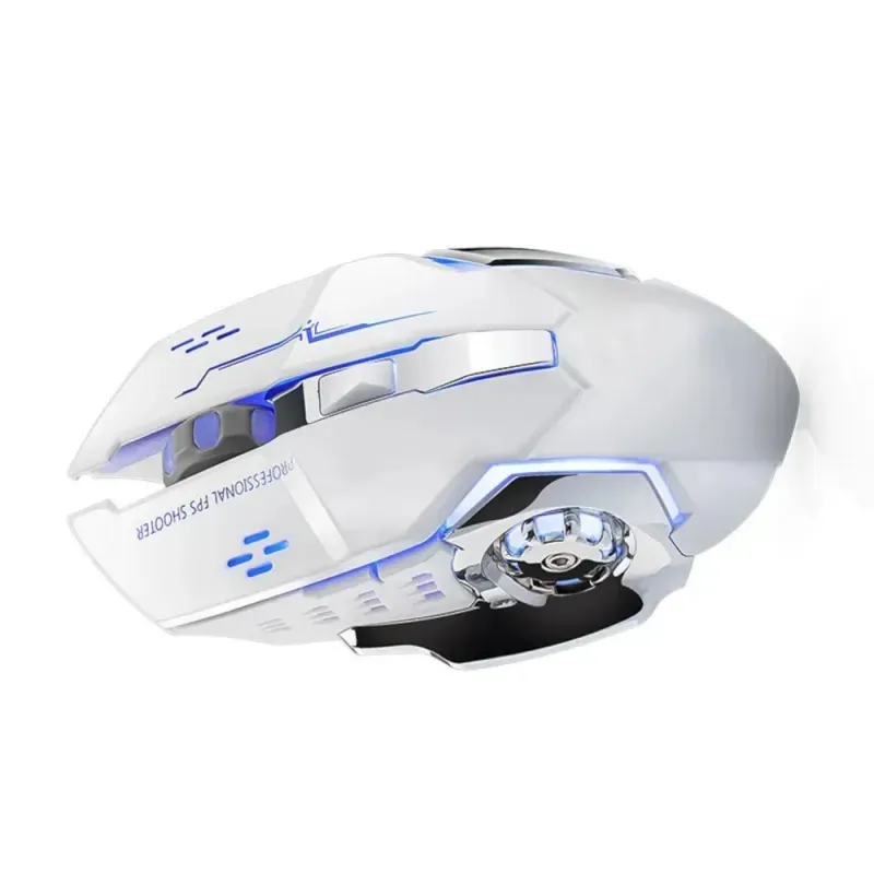 PC, gaming si accesorii - Periferice PC - Mouse - Mouse Wireless ABYZ™ Q13 Butoane Silentioase Multi-Device 6 butoane programabile Gaming RGB 2.4GHz DPI 1600 Fara fir Alb - Infinity.ro