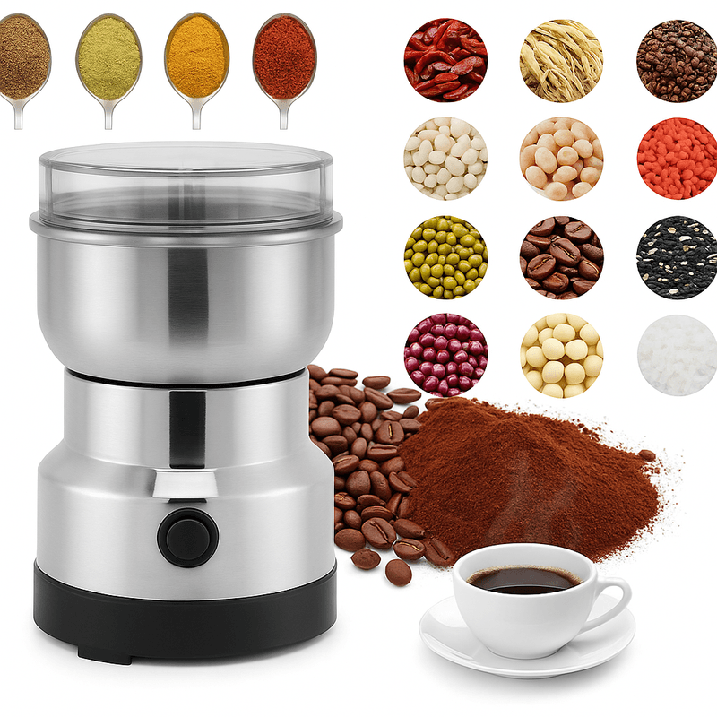 Electronice si Electrocasnice - Electrocasnice bucatarie - Preparare bauturi - Rasnite - Rasnita Electrica MRG M666, 150W, Cafea, Condimente, Capac 100ml, Metal - Infinity.ro