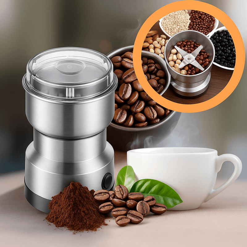 Electronice si Electrocasnice - Electrocasnice bucatarie - Preparare bauturi - Rasnite - Rasnita Electrica MRG M666, 150W, Cafea, Condimente, Capac 100ml, Metal - Infinity.ro