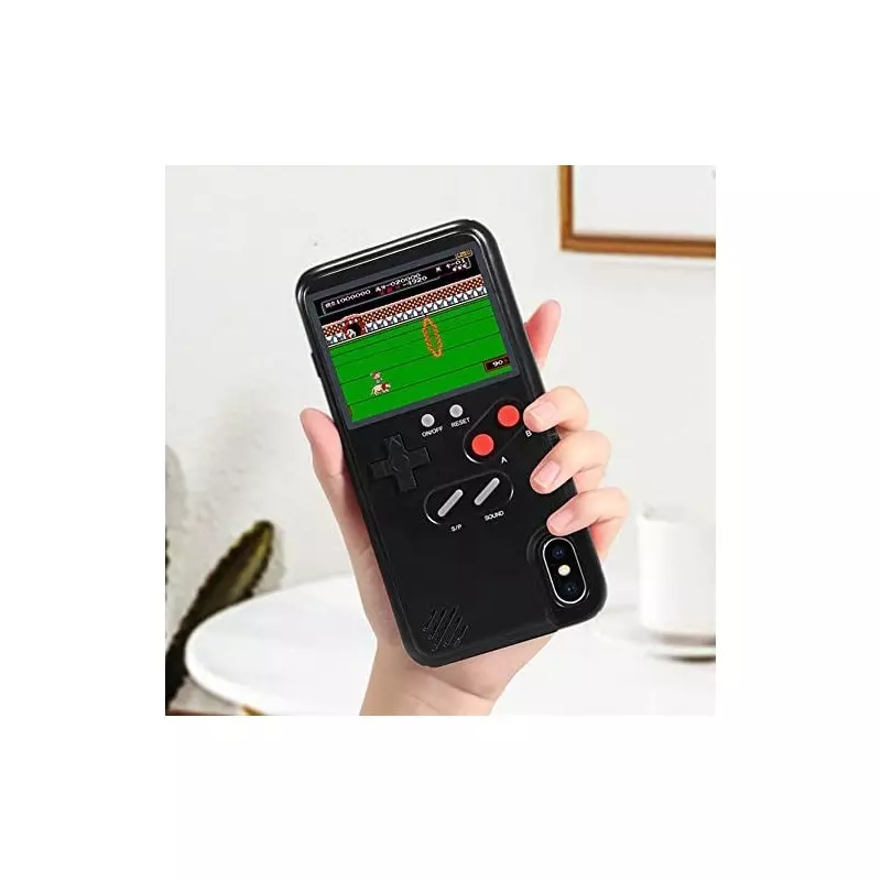 PC, gaming si accesorii - Gaming - Accesorii gaming - Accesorii console gaming - Husa model consola cu jocuri retro pentru iPhone XS MAX, Gonga® Negru - Infinity.ro