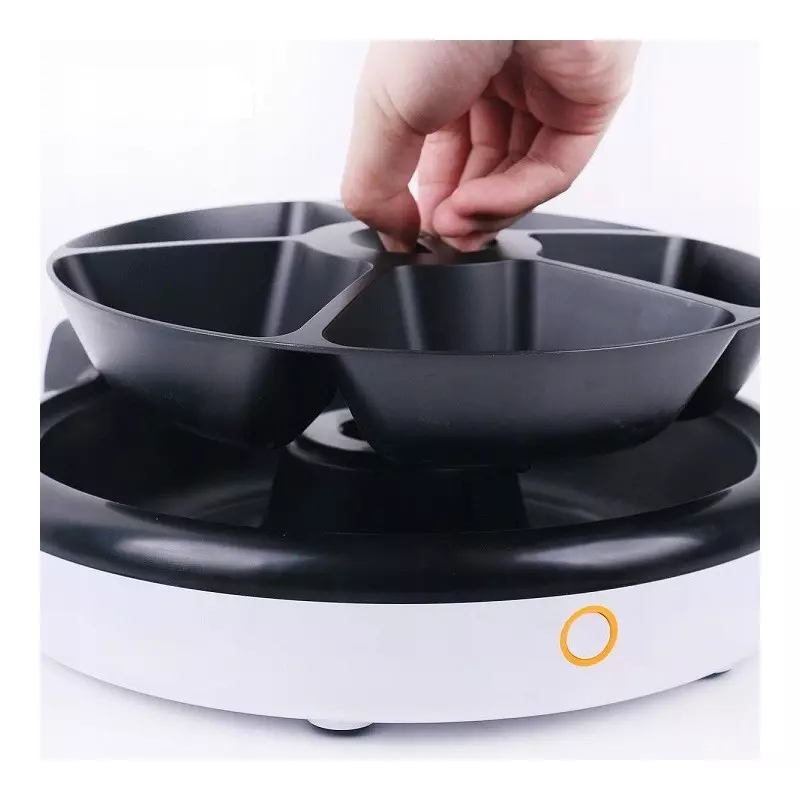 Petshop - Accesorii petshop - Castroane si adapatori - Dispenser de mancare automat PF-105 pentru animale de companie, 5 compartimente, Gonga® Alb - Infinity.ro