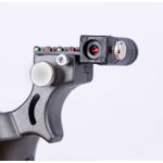 Sport si Outdoor - Accesorii si echipamente sportive - Sporturi de precizie - Set prastie plastic cu laser si set 330 bile  8 mm, 11.5 cm, cu boloboc, argintiu - Infinity.ro