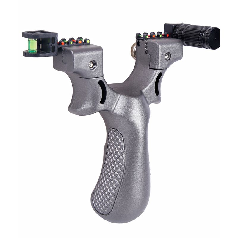 Sport si Outdoor - Accesorii si echipamente sportive - Sporturi de precizie - Set prastie plastic cu laser si set 300 bile 6 mm, 11.5 cm, cu boloboc, argintiu - Infinity.ro