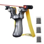 Sport si Outdoor - Accesorii si echipamente sportive - Sporturi de precizie - Set prastie plastic cu laser si set 300 bile  9 mm, 11.5 cm, cu boloboc, argintiu - Infinity.ro