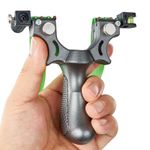 Sport si Outdoor - Accesorii si echipamente sportive - Sporturi de precizie - Set prastie plastic cu laser si set 300 bile  9 mm, 11.5 cm, cu boloboc, argintiu - Infinity.ro