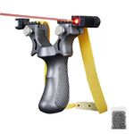 Sport si Outdoor - Accesorii si echipamente sportive - Sporturi de precizie - Set prastie plastic cu laser si set 110 bile  8 mm, 11.5 cm, cu boloboc, argintiu - Infinity.ro