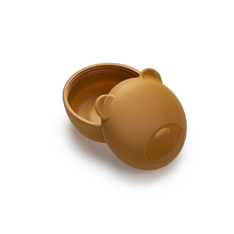 Jucarii, Copii si Bebe - Hrana si alaptare - Biberoane, suzete si accesorii hranire - Articole hranire bebelusi - Castronel silicon cu capac, melii, model urs - Infinity.ro