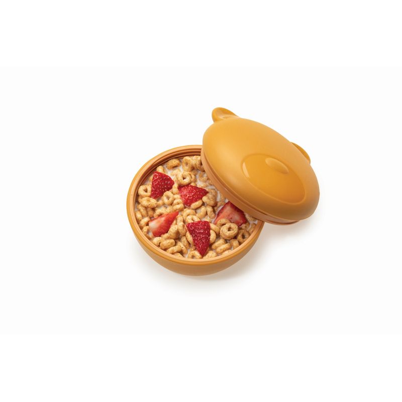 Jucarii, Copii si Bebe - Hrana si alaptare - Biberoane, suzete si accesorii hranire - Articole hranire bebelusi - Castronel silicon cu capac, melii, model urs - Infinity.ro