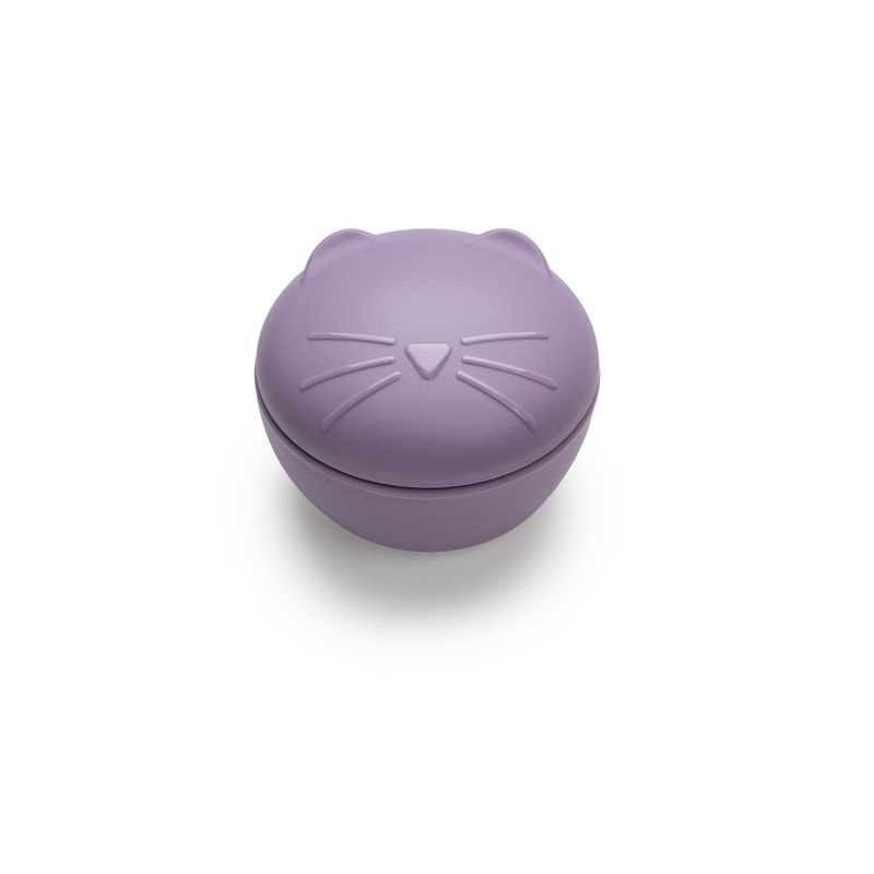 Jucarii, Copii si Bebe - Hrana si alaptare - Biberoane, suzete si accesorii hranire - Articole hranire bebelusi - Castronel silicon cu capac, melii, model pisica - Infinity.ro