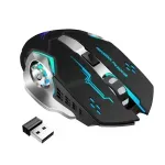 PC, gaming si accesorii - Periferice PC - Mouse - Mouse Wireless Q13 Butoane Silentioase Multi-Device 6 butoane programabile Gaming RGB 2.4GHz DPI 1600Fara fir Negru Mat - Infinity.ro