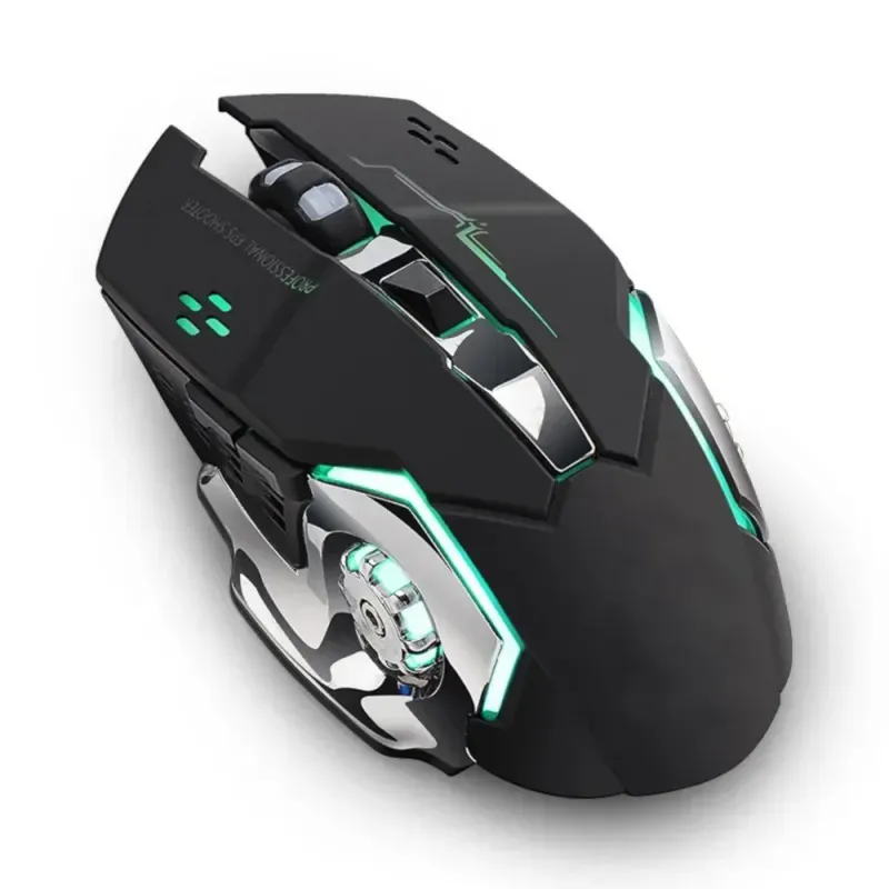 PC, gaming si accesorii - Periferice PC - Mouse - Mouse Wireless Q13 Butoane Silentioase Multi-Device 6 butoane programabile Gaming RGB 2.4GHz DPI 1600Fara fir Negru Mat - Infinity.ro